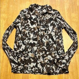 Apt. 9 Brown and Black Button Down Shirt